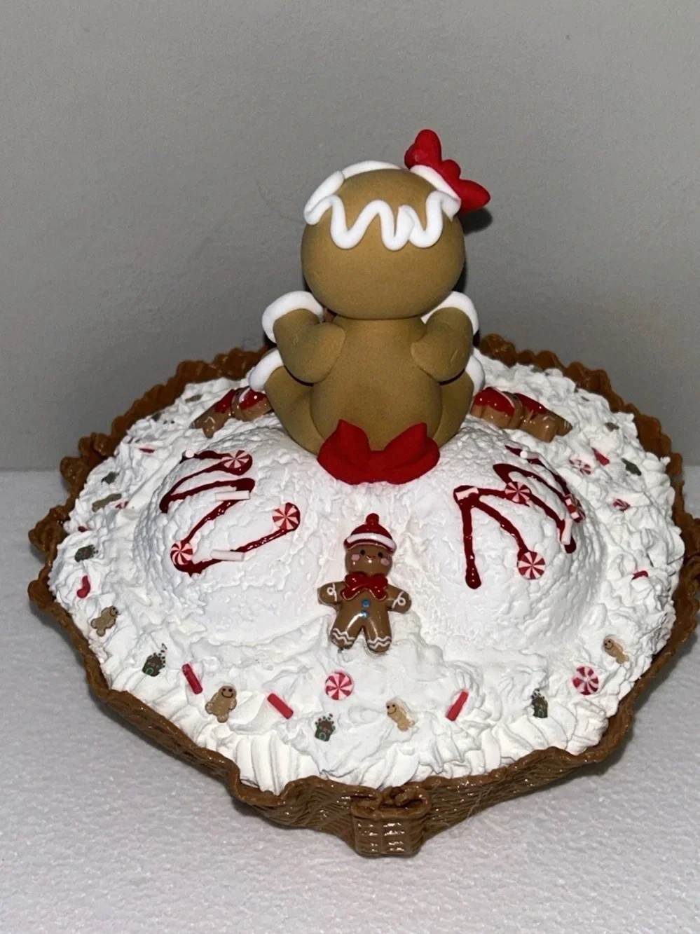 Fake Gingerbread Ice Cream Waffle Bowl Display Handmade